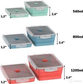 img 2 attached to 🥡 Wamery Silicone Collapsible Food Storage Containers - Space Saving BPA-Free Storage Containers with Lids in Small, Medium, and Large Sizes - Microwave Safe Silicone Tupperware