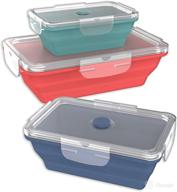 🥡 wamery silicone collapsible food storage containers - space saving bpa-free storage containers with lids in small, medium, and large sizes - microwave safe silicone tupperware логотип