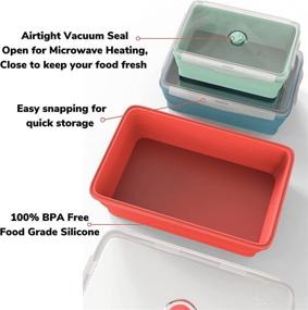 img 1 attached to 🥡 Wamery Silicone Collapsible Food Storage Containers - Space Saving BPA-Free Storage Containers with Lids in Small, Medium, and Large Sizes - Microwave Safe Silicone Tupperware