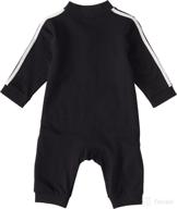 👶 adorable adidas baby girls' long sleeve zip front printed french terry coveralls for comfort and style logo