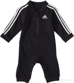 img 1 attached to 👶 Adorable adidas Baby Girls' Long Sleeve Zip Front Printed French Terry Coveralls for Comfort and Style