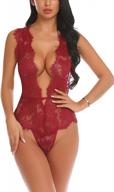 deep v lace bodysuit teddy for women - alluring one piece lingerie babydoll логотип