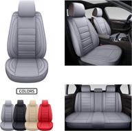 🚗 speed trend leather car seat covers – premium pu leather & universal fit for auto interior accessories – automotive vehicle cushion cover for most cars suvs trucks (st-001 full set, gray) logo