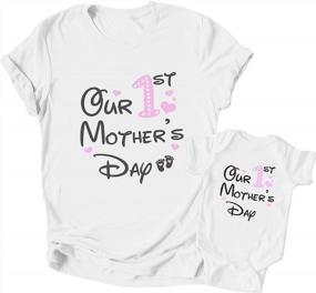 img 4 attached to 👩 Mama and Mini Matching Outfits: Trendy Short Sleeve Shirts for Mother's Day - Perfect for Newborn Baby Girls!