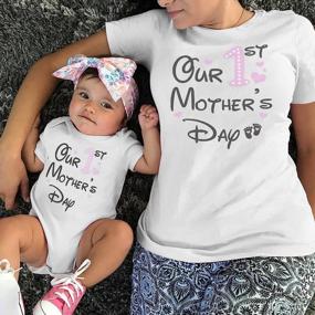 img 2 attached to 👩 Mama and Mini Matching Outfits: Trendy Short Sleeve Shirts for Mother's Day - Perfect for Newborn Baby Girls!