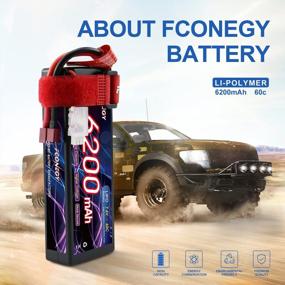 img 1 attached to Зарядите свои радиоуправляемые автомобили жестким футляром FCONEGY 7.4V 60C 6200MAh 2S Lipo Battery (2 Pack)