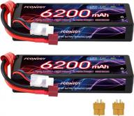 power up your rc vehicles with fconegy 7.4v 60c 6200mah 2s lipo battery hard case (2 pack) logo