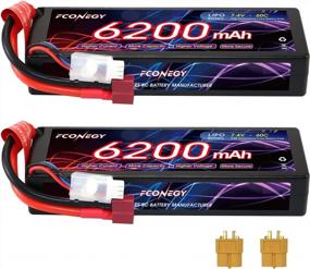 img 4 attached to Power Up Your RC Vehicles With FCONEGY 7.4V 60C 6200MAh 2S Lipo Battery Hard Case (2 Pack)