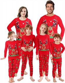 img 4 attached to Red Holiday Family Pajama Sets - Perfect For Christmas Matching