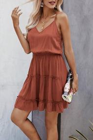 img 2 attached to Stay Chic And Comfy With QegarTop Women'S Mini Ruffle Sun Dress For Summer Beach Casual Look