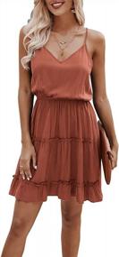img 4 attached to Stay Chic And Comfy With QegarTop Women'S Mini Ruffle Sun Dress For Summer Beach Casual Look