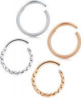 сверкайте в стиле с jforyou cz heart helix earring set - ювелирные изделия для пирсинга калибра 18 для женщин и девочек логотип