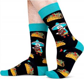 img 2 attached to Crazy Food Socks For Men: IVF Whiskey Bacon Pizza & Taco Gifts, Funny Novelty Taco Socks For IVF Couples