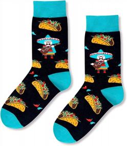 img 1 attached to Crazy Food Socks For Men: IVF Whiskey Bacon Pizza & Taco Gifts, Funny Novelty Taco Socks For IVF Couples