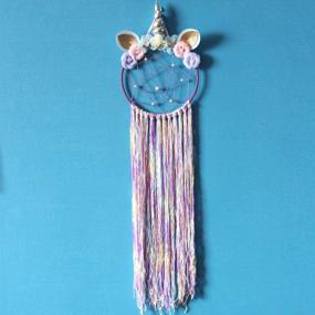 img 4 attached to Buvelife Handmade Unicorn Dream Catcher For Kids,Bedroom Wall Hanging Dream Catcher Decoration Bedroom (C-2)