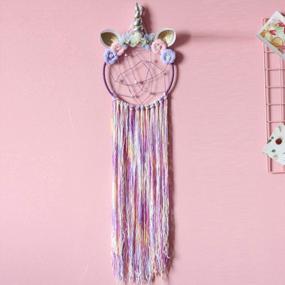 img 3 attached to Buvelife Handmade Unicorn Dream Catcher For Kids,Bedroom Wall Hanging Dream Catcher Decoration Bedroom (C-2)