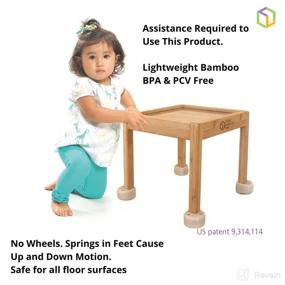 img 1 attached to Little Balance Box 2-in-1: Spring Feet, Non-Wheeled Baby Walker Push Stand Toys with Booties, Gender-Neutral Design, Wooden Toddler Activity Table, Award Winning (Blue)
