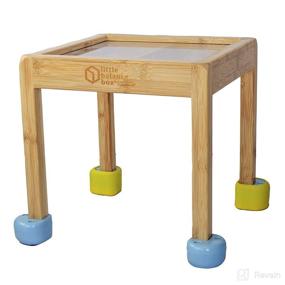 img 4 attached to Little Balance Box 2-in-1: Spring Feet, Non-Wheeled Baby Walker Push Stand Toys with Booties, Gender-Neutral Design, Wooden Toddler Activity Table, Award Winning (Blue)