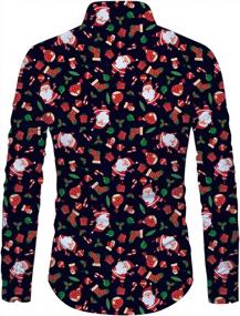 img 3 attached to Приталенная рубашка Loveternal для мужчин с длинным рукавом на кнопках на Рождество и Хэллоуин