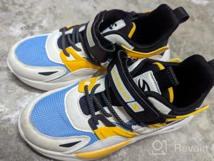 img 1 attached to Shop The Best Running Shoes For Kids - HOBIBEAR Athletic Sneakers With Hook And Loop review by Joey Pritchard