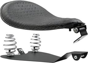 img 3 attached to DREAMIZER Motorcycle Crocodile Style Leather Saddle Solo Seat Cushion Spring: Perfect Fit for Shadow Chopper Bobber Custom Dyna Spirit ACE VT 1100 750 Sportster XL883 XL1200, Black