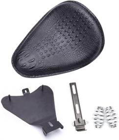 img 4 attached to DREAMIZER Motorcycle Crocodile Style Leather Saddle Solo Seat Cushion Spring: Perfect Fit for Shadow Chopper Bobber Custom Dyna Spirit ACE VT 1100 750 Sportster XL883 XL1200, Black