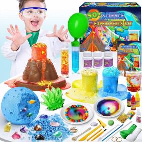 img 4 attached to UNGLINGA 50+ Science Lab Experiments Kit For Kids Age 4-6-8-12, STEM Activities Educational Scientist Toys Gifts For Boys Girls Chemistry Set, Gemstone Dig, Volcano Eruption, Crystal Growing