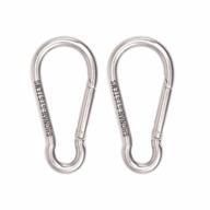 shonan.systems 4 inch carabiner clips- 2 pack heavy duty stainless steel spring snap hook d ring carabiners for outdoor camping, swing, hammock, hiking, 400lbs capacity logo