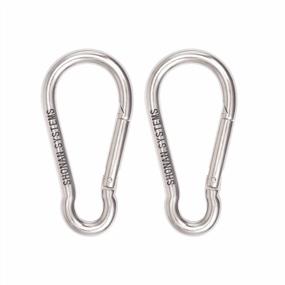 img 4 attached to SHONAN.SYSTEMS 4 Inch Carabiner Clips- 2 Pack Heavy Duty Stainless Steel Spring Snap Hook D Ring Carabiners For Outdoor Camping, Swing, Hammock, Hiking, 400Lbs Capacity