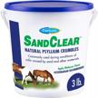 farnam sand clear natural psyllium crumbles for horses, vet recommended to remove sand & dirt from colon, 3 lbs., 9 scoops logo