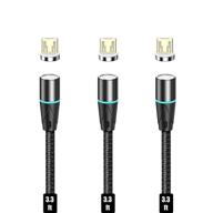 🔌 netdot gen12 micro usb magnetic fast charging cable [3.3ft, 3 pack black] for android devices - efficient data transfer included логотип