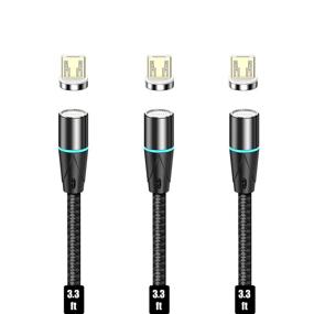 img 4 attached to 🔌 NetDot Gen12 Micro USB Magnetic Fast Charging Cable [3.3ft, 3 Pack Black] for Android Devices - Efficient Data Transfer included