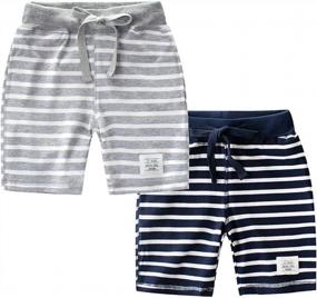 img 4 attached to Summer Fun With Fruitsunchen: 2-Pack Cotton Shorts For Toddler Boys And Girls