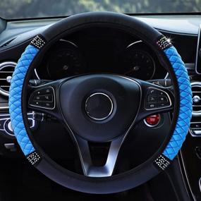 img 2 attached to AYNZKJ Diamond Leather Steering Wheel Cover For Women Girls Interior Accessories best - Steering Wheels & Accessories