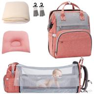 🎒 large capacity waterproof diaper bag backpack with changing station - 9-in-1 multifunctional design for new moms, ideal baby shower gift and travel essential logo