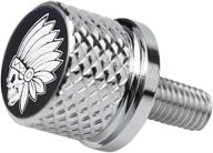 🔩 guaimi stainless steel knurled fender rear seat bolt screw for indian chief roadmaster scout 2015-2021 - indian skeleton design in chrome finish logo