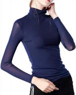 stylish & sexy: anbenser women's sheer mesh turtleneck top for casual chic looks logo