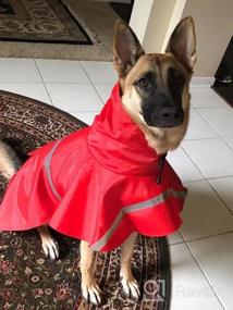 img 6 attached to Оставайтесь стильными и в безопасности под дождем с плащом для собак NINEMAX - регулируемая куртка для домашних животных со светоотражающей полосой для средних и крупных собак