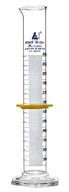 graduated cylinder, 250ml - astm, class a tolerance ±1.00ml - protective collar, hexagonal base - blue graduations - borosilicate 3.3 glass - eisco labs logo