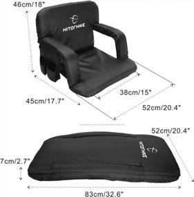 img 3 attached to Удобные сиденья на стадионе: портативное сиденье HITORHIKE с откидной спинкой, мягкой подушкой, подлокотниками и опорой для спины.