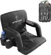 comfortable stadium seating: hitorhike portable reclining seat with padded cushion, armrests & back support. logo