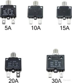 img 3 attached to 🔌 T Tocas 5pcs Push Button Reset Circuit Breakers - 5A, 10A, 15A, 20A, 30A - Quick Connect Terminals & Waterproof Button Cap