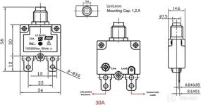 img 2 attached to 🔌 T Tocas 5pcs Push Button Reset Circuit Breakers - 5A, 10A, 15A, 20A, 30A - Quick Connect Terminals & Waterproof Button Cap