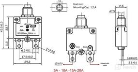 img 1 attached to 🔌 T Tocas 5pcs Push Button Reset Circuit Breakers - 5A, 10A, 15A, 20A, 30A - Quick Connect Terminals & Waterproof Button Cap