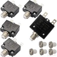 🔌 t tocas 5pcs push button reset circuit breakers - 5a, 10a, 15a, 20a, 30a - quick connect terminals & waterproof button cap logo