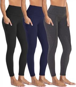 img 3 attached to Women'S High Waist Tummy Control Workout Leggings With Pockets (3 Pack) For Running, Yoga & More