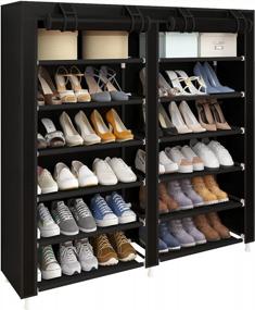 img 2 attached to Black UDEAR Free Standing Portable Shoe Rack Shoes Storage Organizer