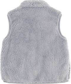 img 3 attached to 👶 Warm and Cozy Baby Sherpa Fleece Vest: Stylish Sleeveless Outerwear with Pockets for Boys and Girls