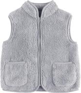 👶 warm and cozy baby sherpa fleece vest: stylish sleeveless outerwear with pockets for boys and girls logo