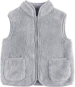 img 4 attached to 👶 Warm and Cozy Baby Sherpa Fleece Vest: Stylish Sleeveless Outerwear with Pockets for Boys and Girls